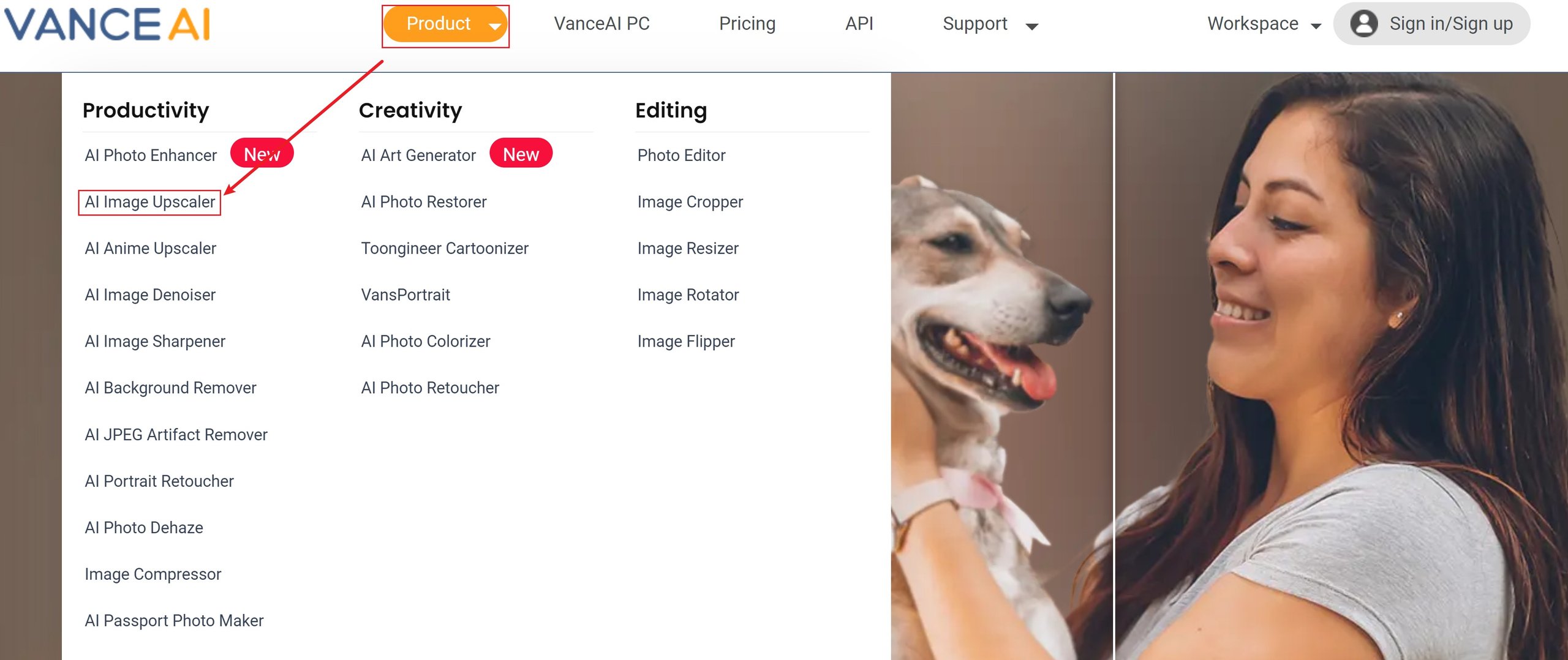 the position of AI Image Upscaler