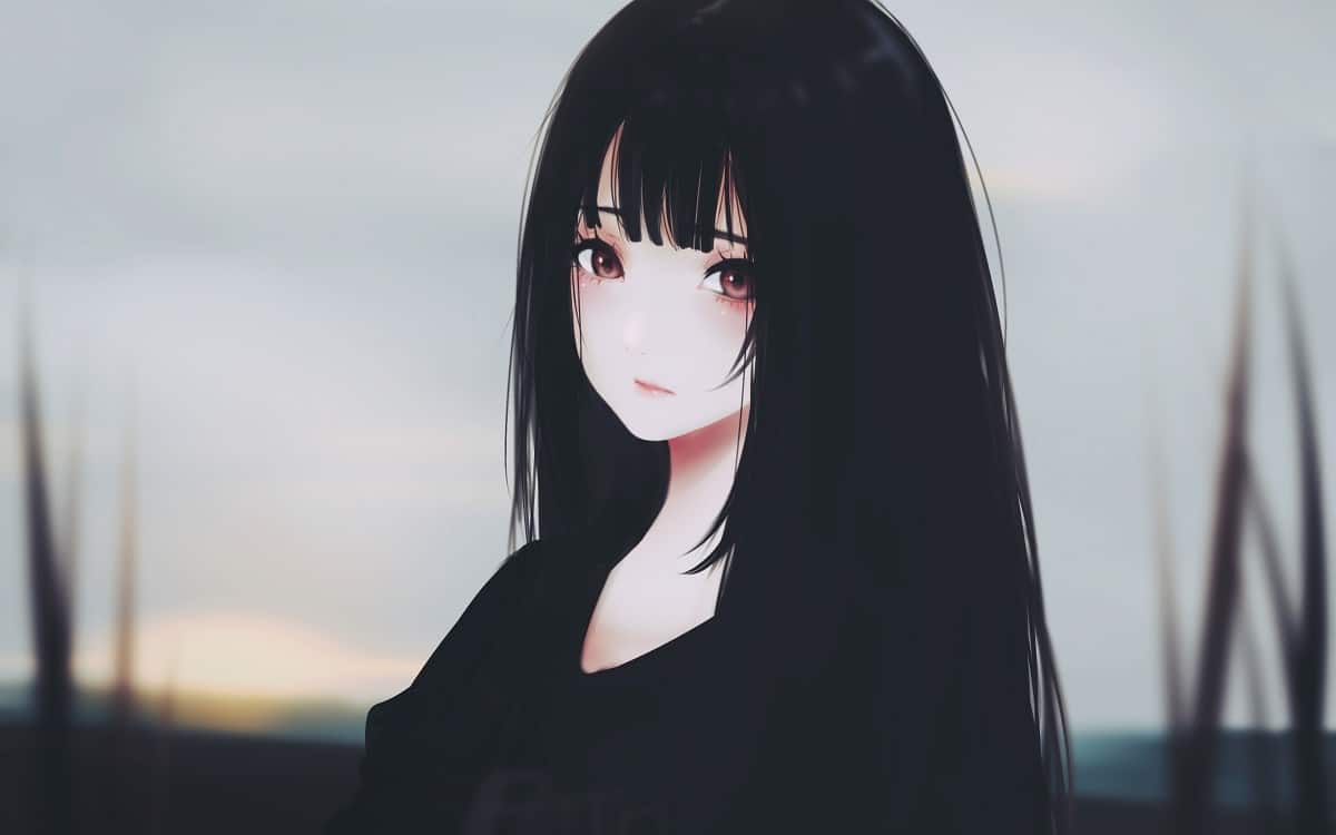 The Straight Hair Emo for girl drawing