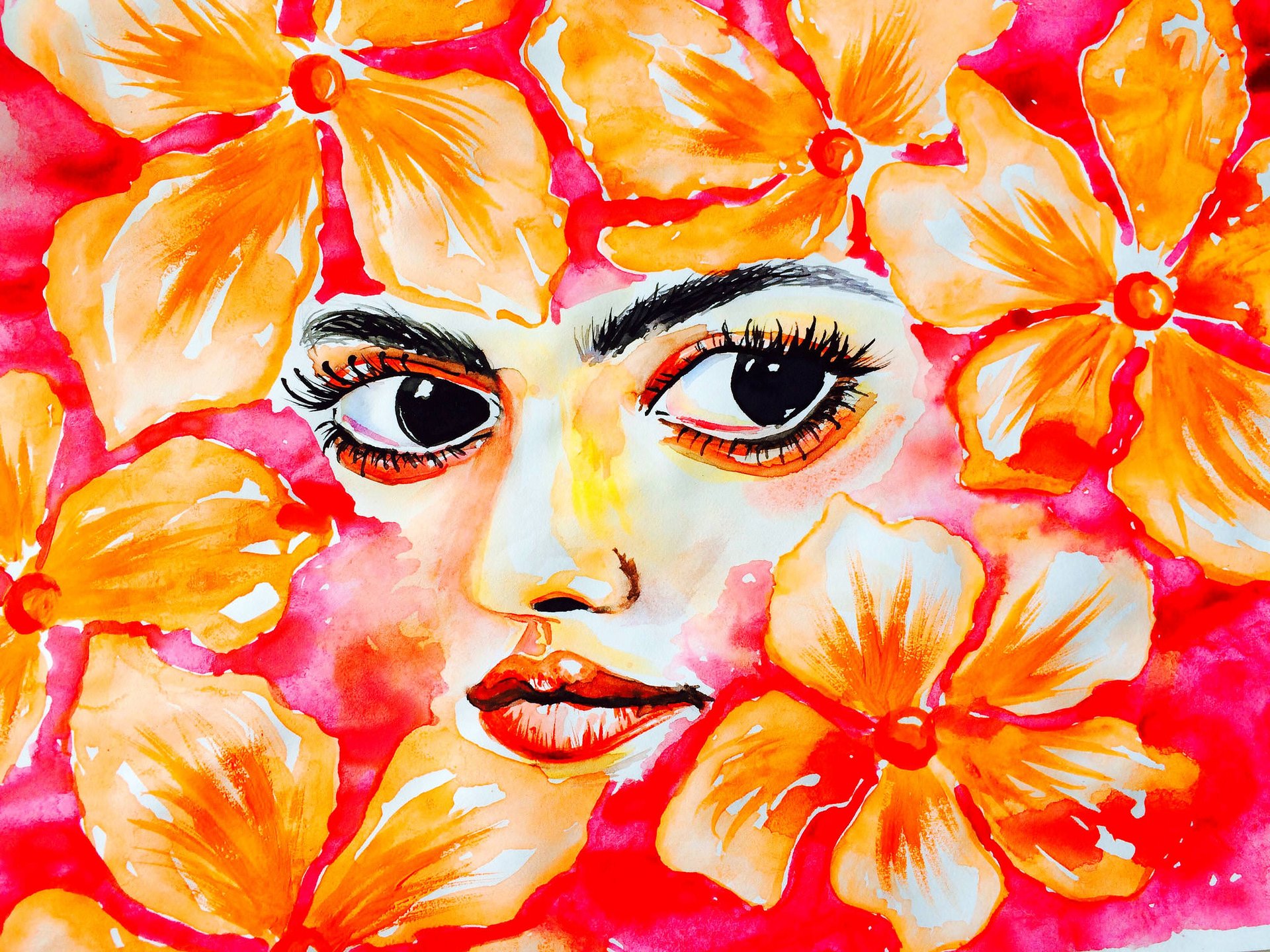 Flowers for Eyes for girl drawing