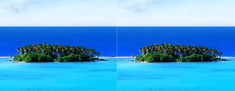 Blue sea picture with low resolution.