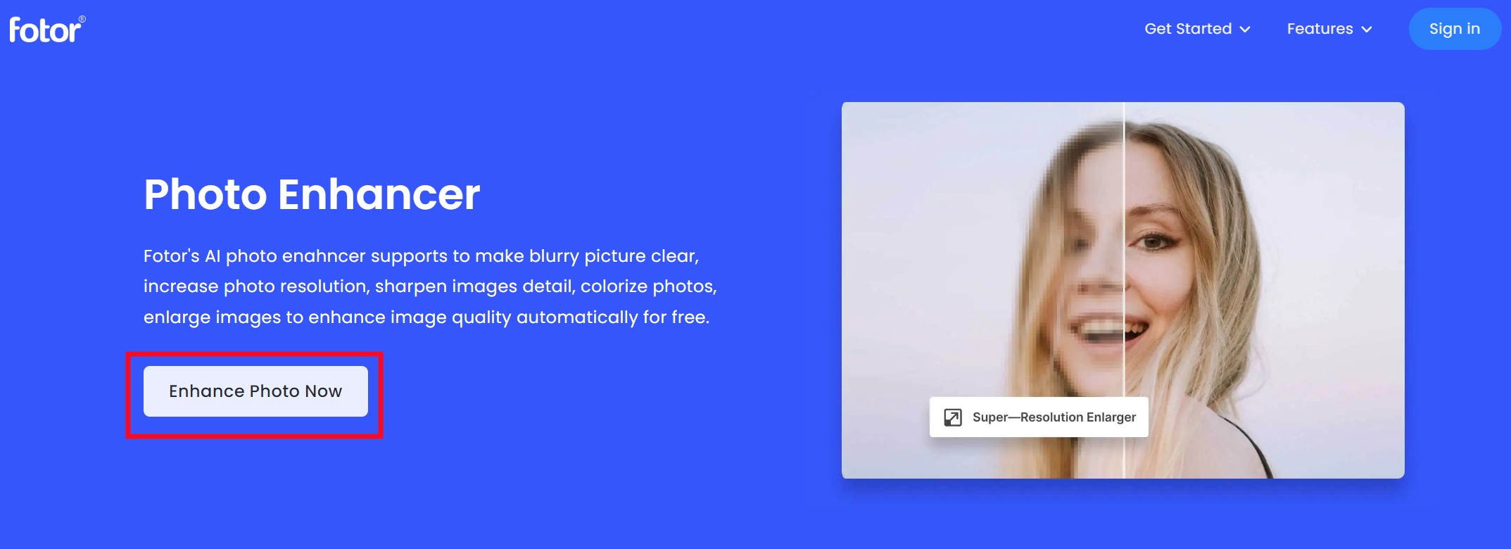 Fotor homepage