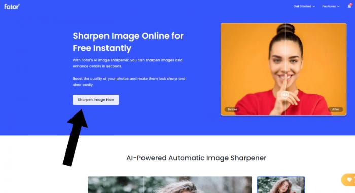 click on the Sharpen Image Now button