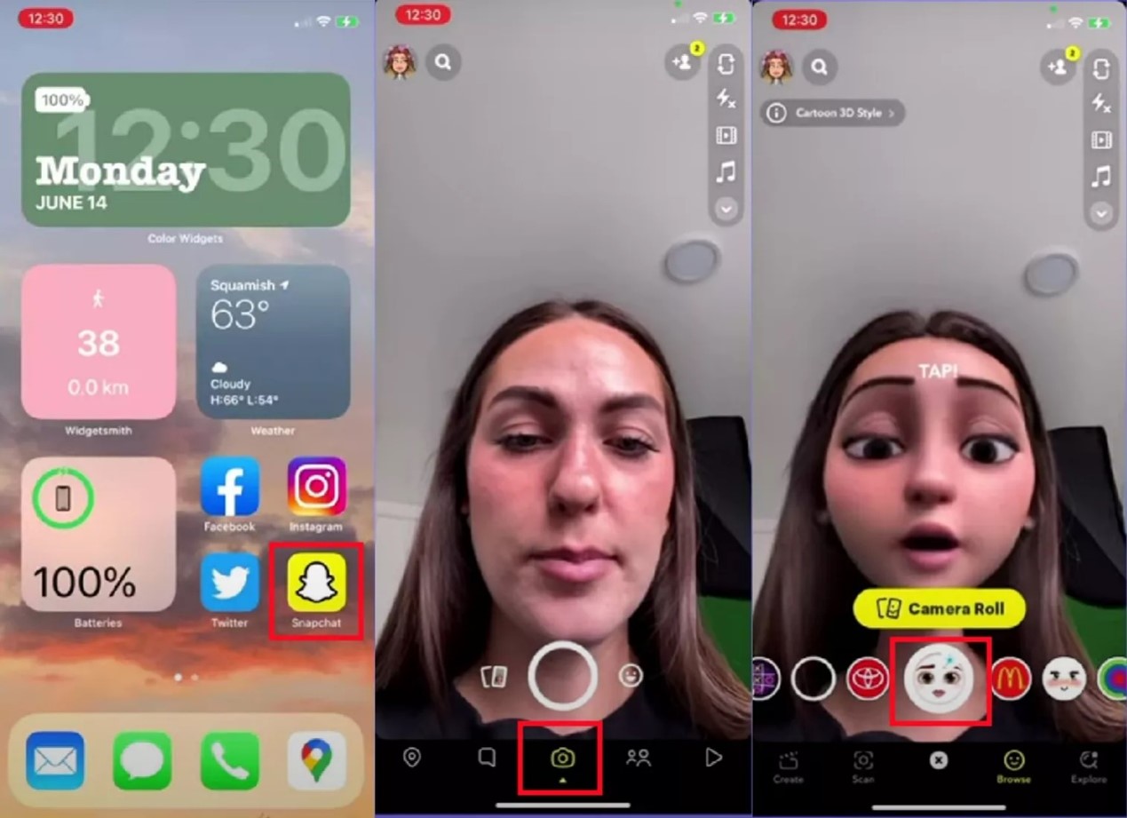 Download Snapchat and use filters