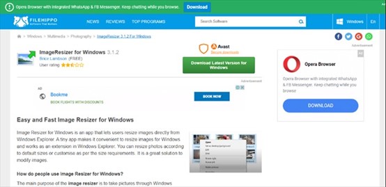 Filehippo Image Resizer for Windows