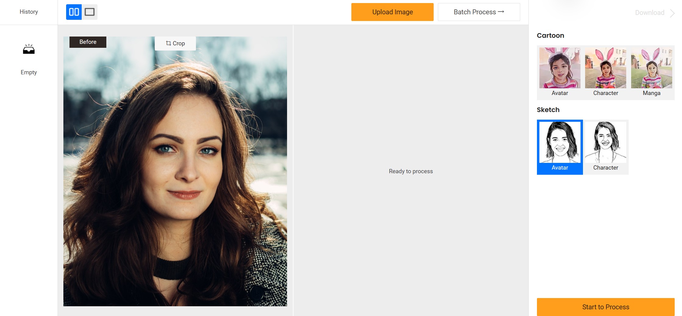 worksapce of VansPortriat photo to outline drawing free
