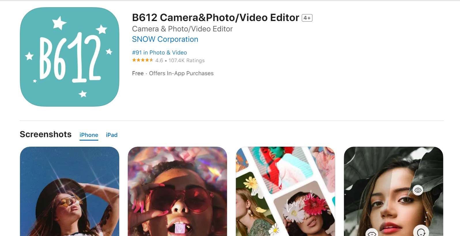B612 image morphing APP