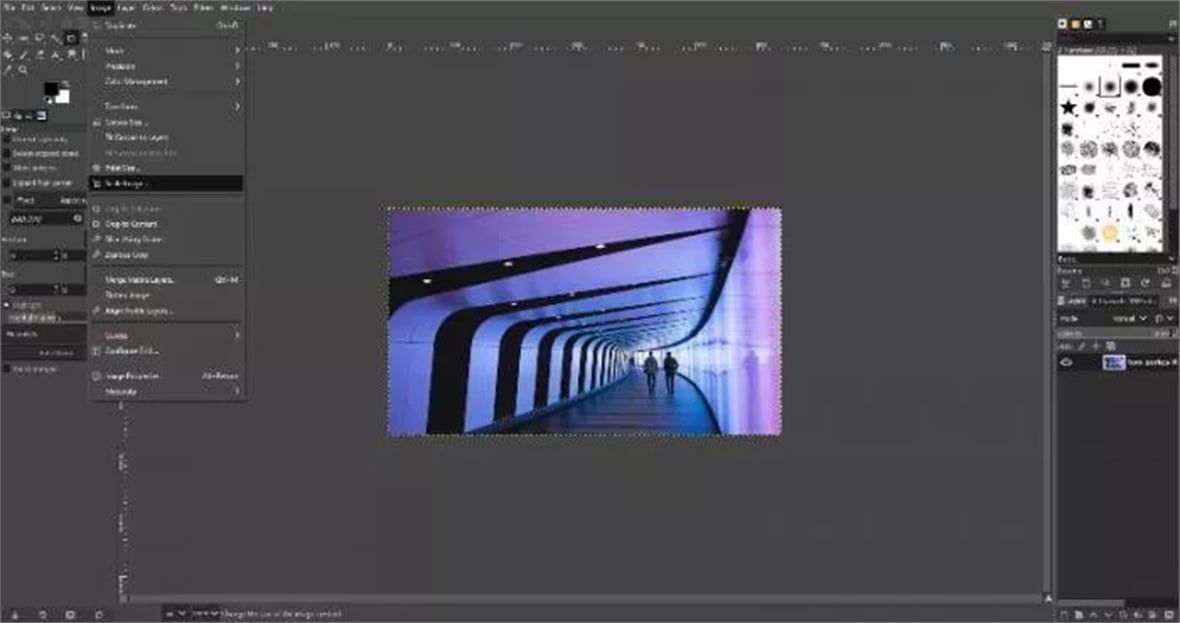 GIMP workspace