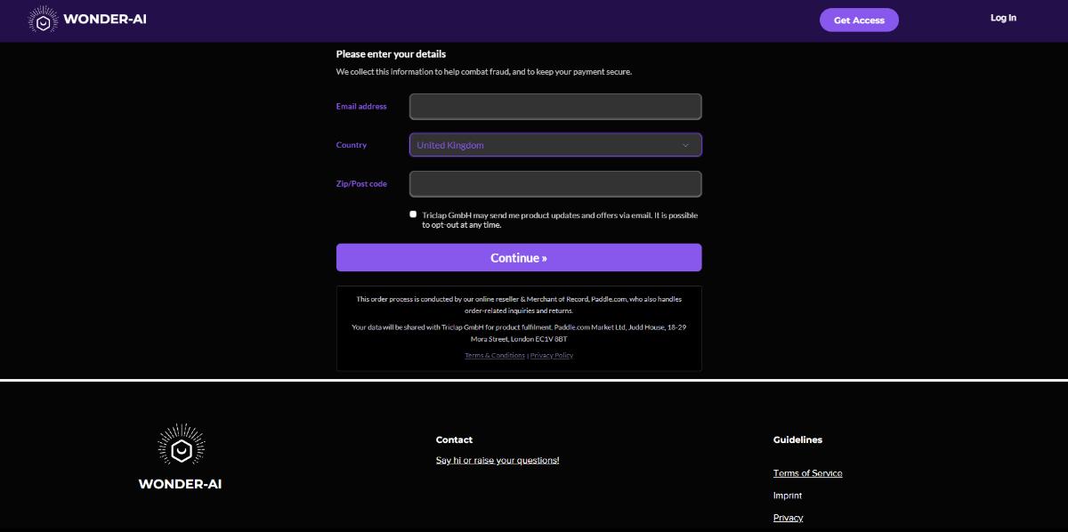 step 2 of using wonderai