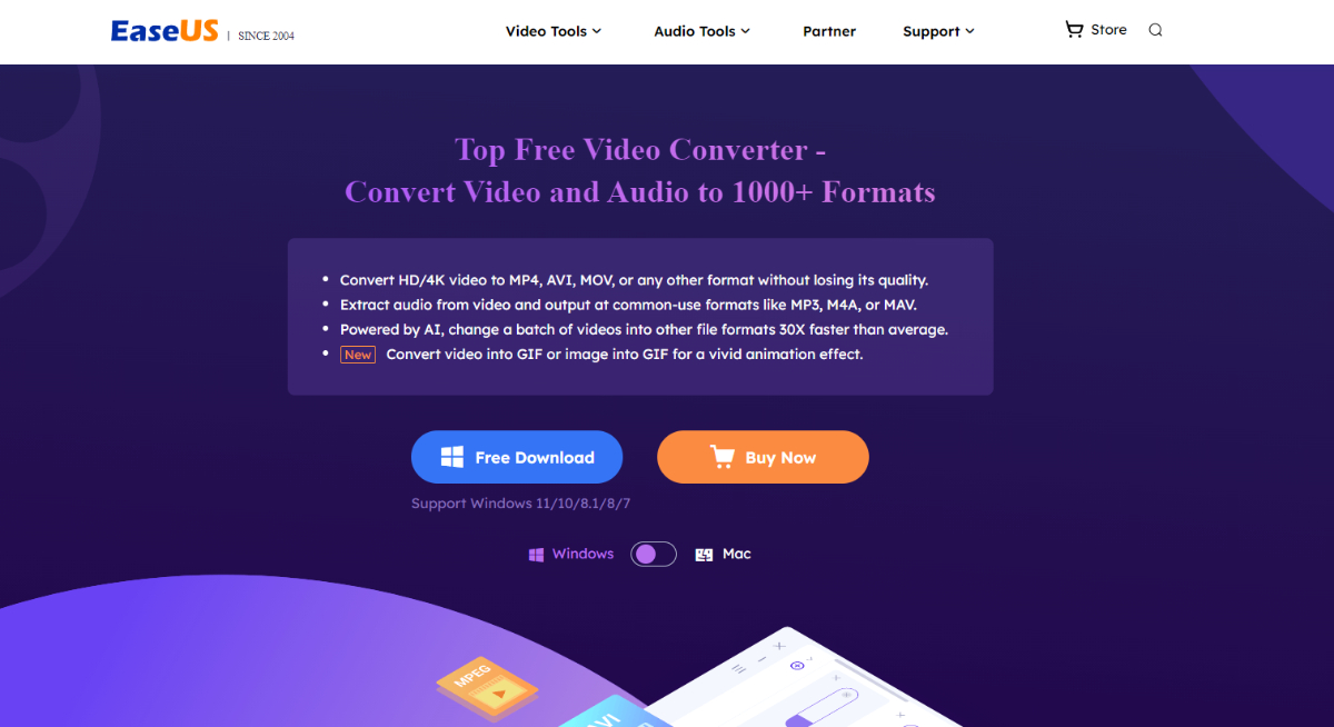 EaseUS Video Converter Homepage