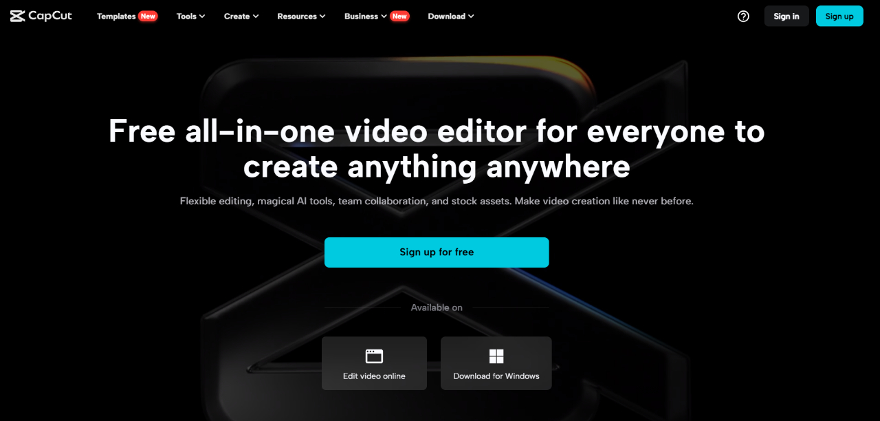 Capcut Homepage