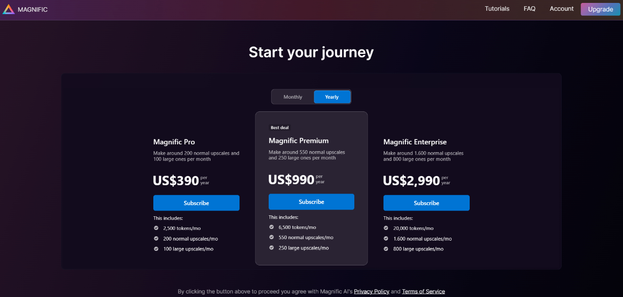 Magnific AI Pricing