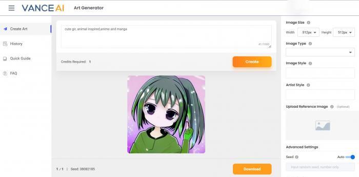 generated VTuber in VanceAI
