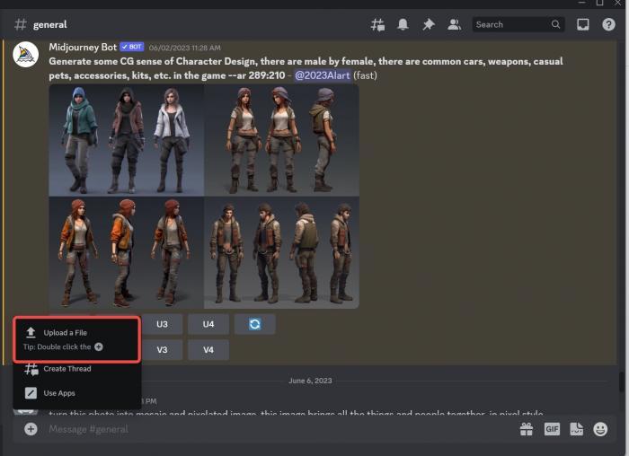 step2 of using midjourney