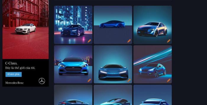 Blue Car City Art
