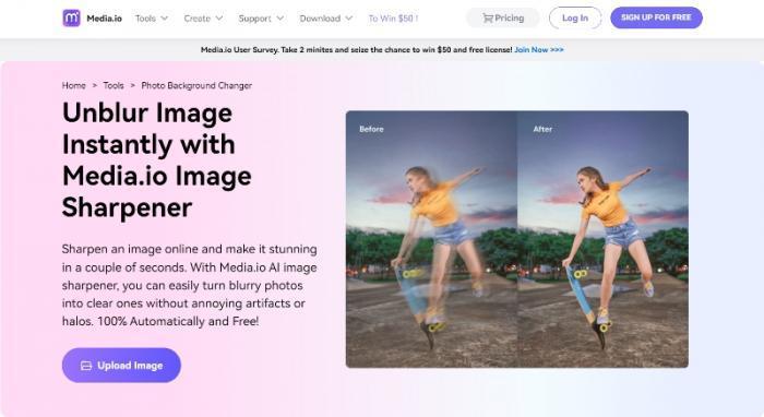 page of Media io Image Sharpener