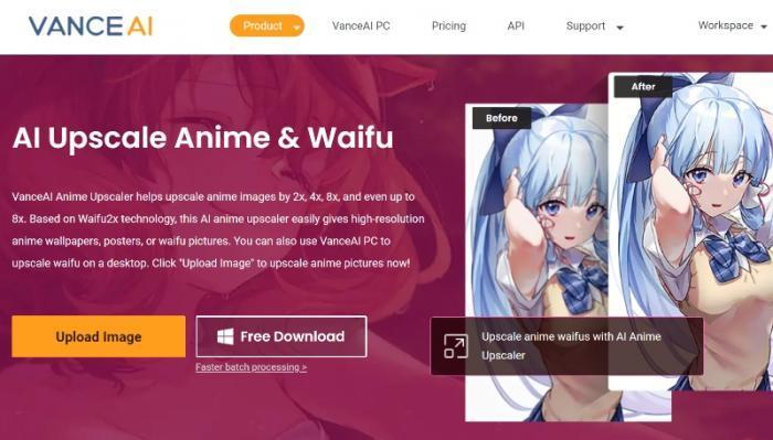 VanceAI Anime Upscaler
