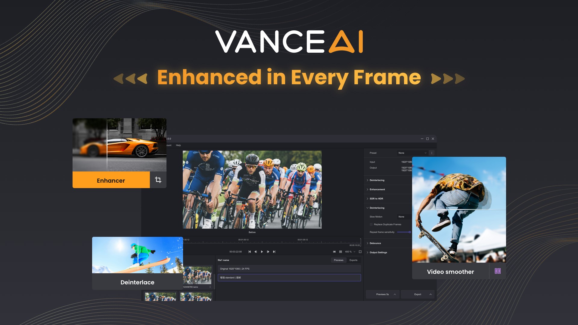 AI video upscaling card