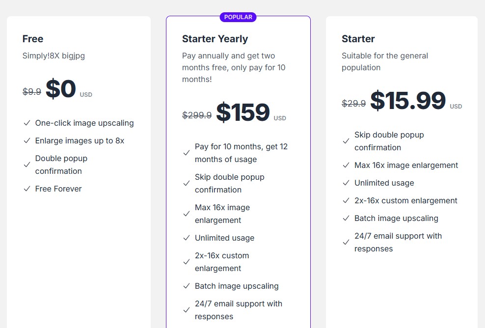 bigjpg ai pricing