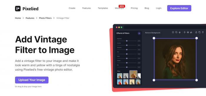 Pixelied vintage editing example