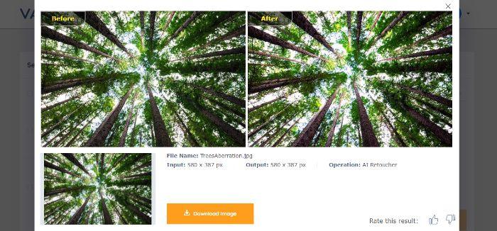 VanceAI before/after CA fix