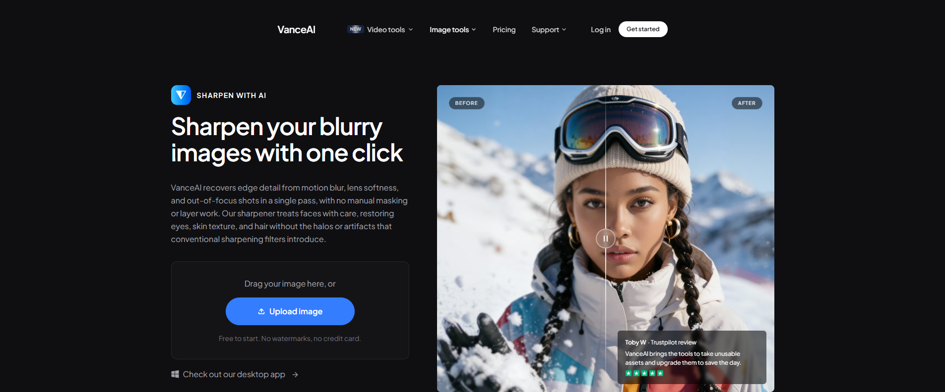 vanceai image sharpener
