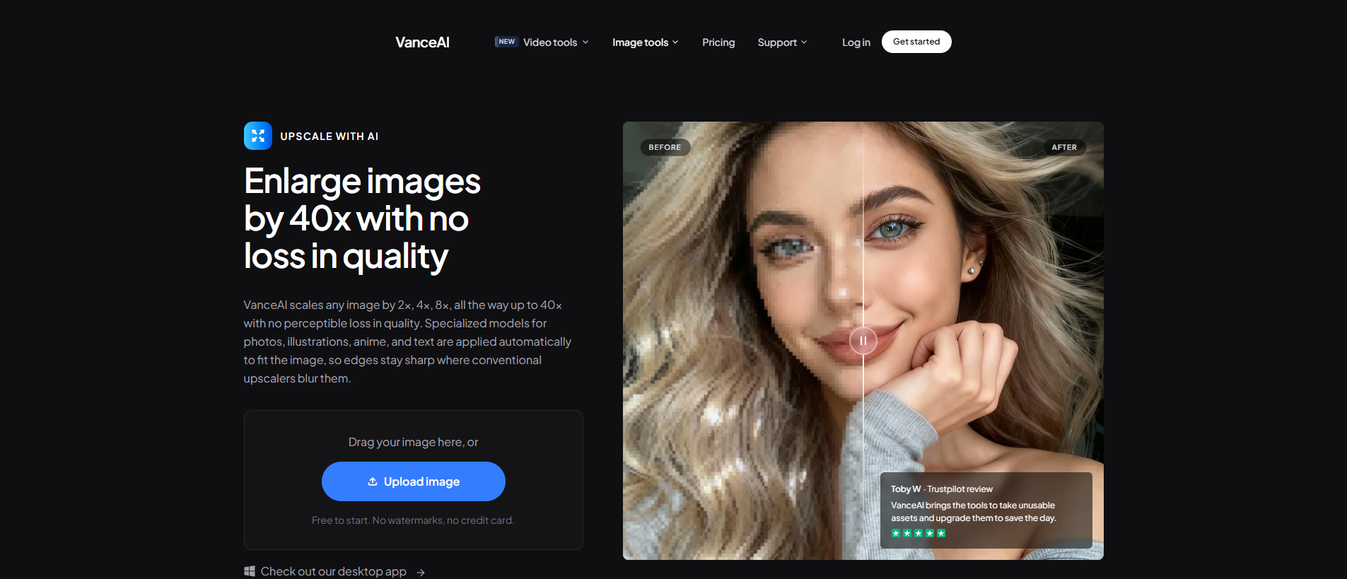 vanceai image upscaler